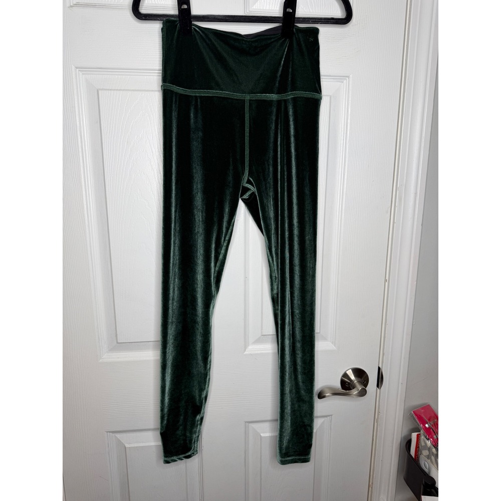 Beyond Yoga Green Crushed Velvet Leggings Size M